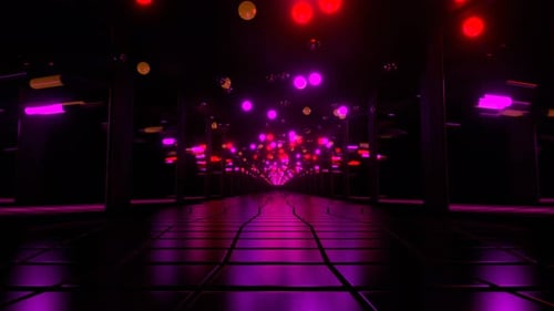Mehrfarbige Boll-Lampe, Spiegel, Korridor-Hintergrund, VJ Loop In 4K