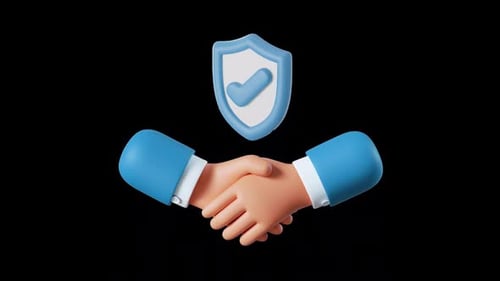 Aperto de mão 3D azul alfa