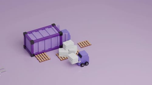 3D Loop Satisfying Logistics Animation