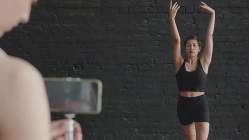 Recording Video of Ballet Dancer Dancing in Studio