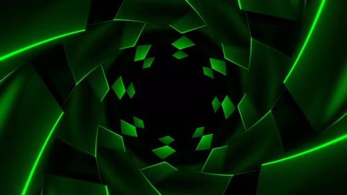 Green Star Shape Spiral Background Vj Loop In 4K