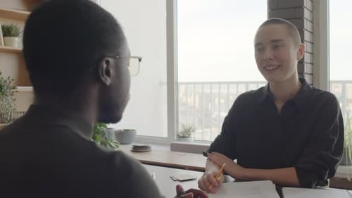 Man Talking To HR Manager