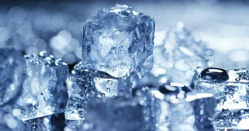 Close-Up of glistening Ice Cubes