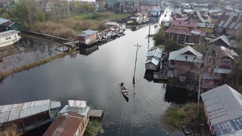Misty Lakeside Houseboat Village