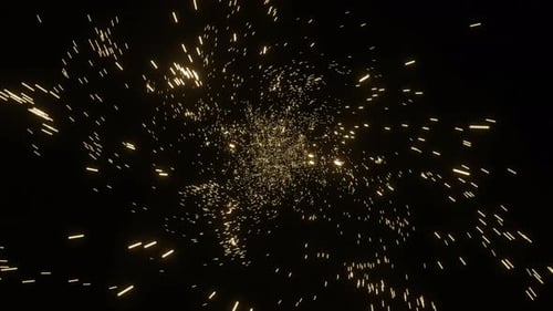 Golden Sparkling Particle Stream Loop Background