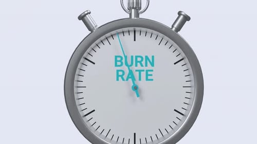Animated Stopwatch Measuring Financial Burn Rate