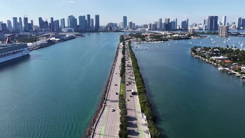 Miami Skyline At Miami In Florida United States.
