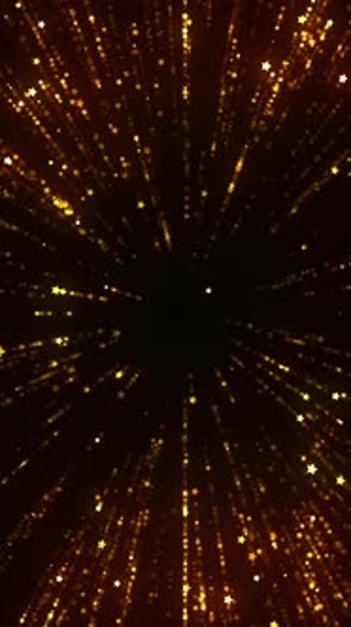 Shimmering golden star particles