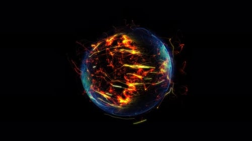 Abstract Digital Energy Sphere Animation