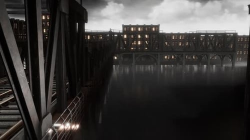 Steel Bridge At Night