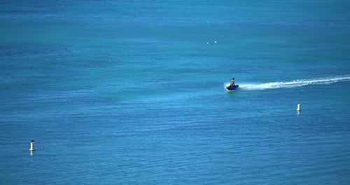 Palm Beach, Noord, Aruba - June 20 2016: Man on Jet Ski