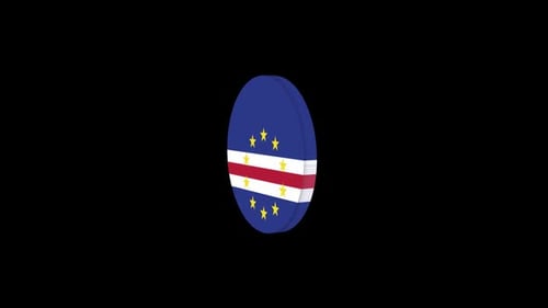 Cape Verde Flag Circular 3D Spinning Animation