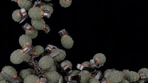 Falling Grenades Military Weapons Background Loop Animation