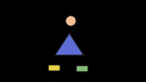 Colorful Shapes Walking Animation Alpha Channel