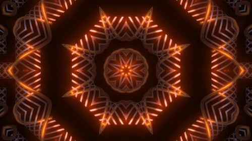 Abstract Geometric Glowing Kaleidoscope Loop Background
