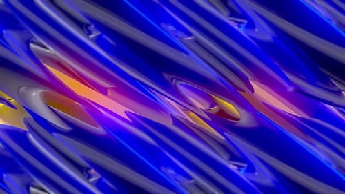 Abstract Fluid Wavy Background Animation with Blue and Yellow Highlights