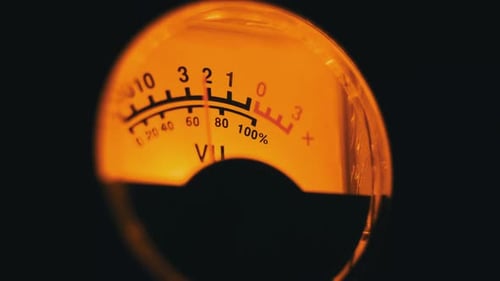 Indicador de dial analógico del nivel de señal de Audio