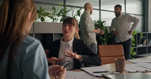 Woman in Business Meeting at Modern Office