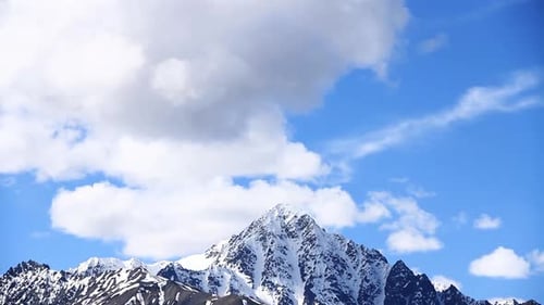 Alaska Mountain Covered with Snow in Denali National Park