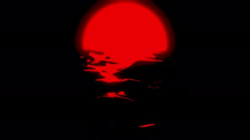 Abstrakte Animation der Reflexion im Wasser des Sonnenuntergangs in Rot