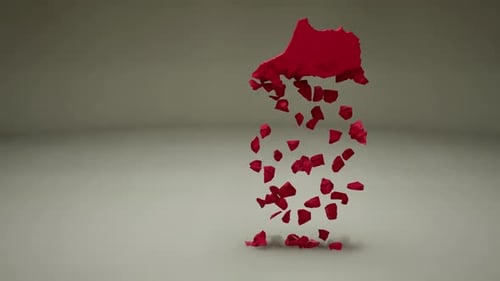 3D Morocco Map Flag Reveal Animation