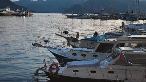Marmaris Evening Port With Yachts