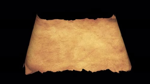 Vintage Paper Scroll Unfurling Reveal with Alpha Channel