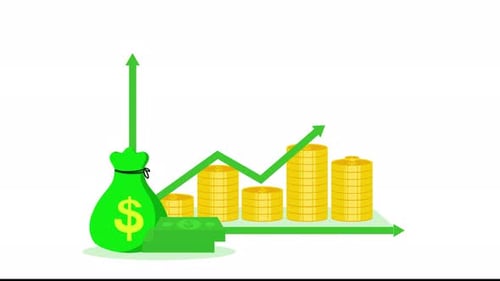 Financial growth statistics animation