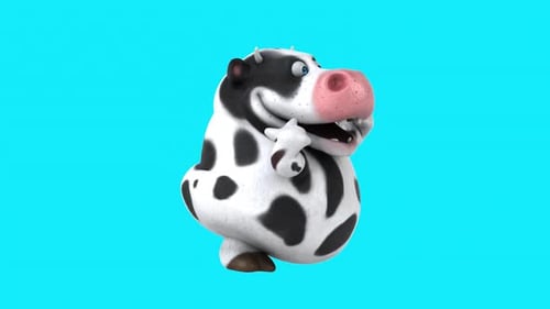 Fun 3D cartoon cow (with alpha channel)