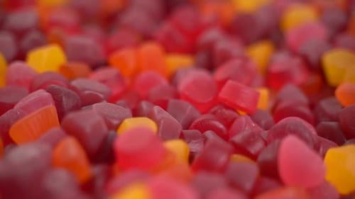 Gummy vitamins snacks energy superfood vitamin C D colorful candies macro alternative food throw