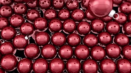 Shiny Red Christmas Baubles Falling Transition