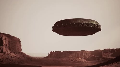 Unbekanntes Flugobjekt über der Landschaft von Arizona