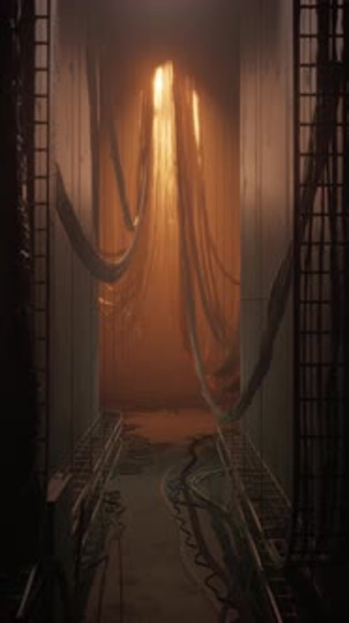 Dark Hallway Illuminated By Light