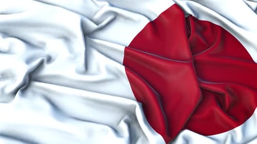 Japan Flag Zoom In Very Realistic
