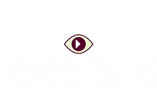 Animated Eye Icon Play Button Reveal