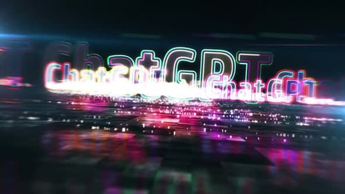 ChatGPT Neonschild abstrakter Hyperraum