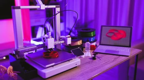 3D Printer and Laptop Setup
