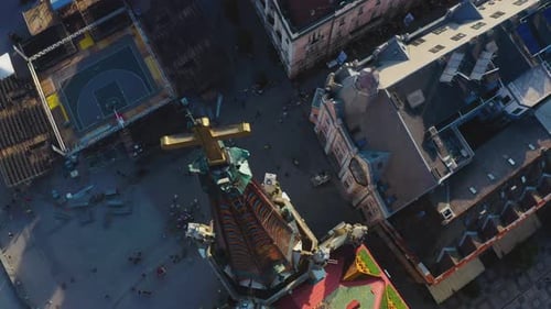 Top view of a church in Novi Sad