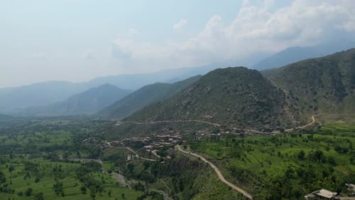 Aerial view of the Green Mountains and peaceful nature. heaven, green hills, peaceful nature, Afghan