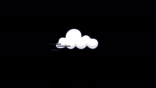 Cloud with Wind Icon Animation Video - Transparent