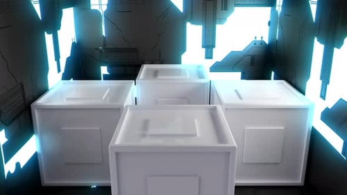 Endloser Technologietunnel mit Schleife 4K