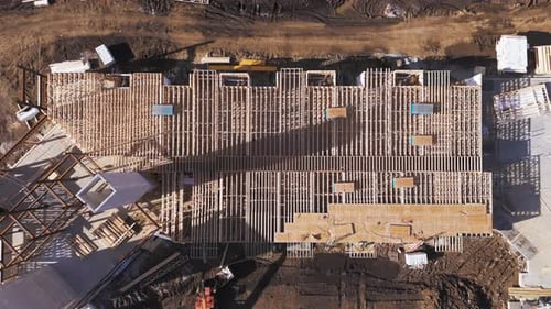 Construction Site Building Aerial View