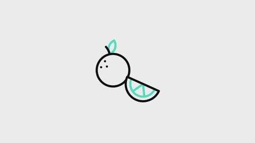 Orangefarbenes animiertes Symbol V1
