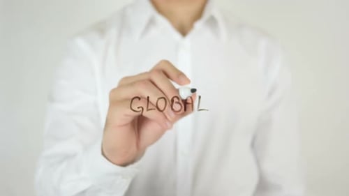 Global, écrit sur du verre