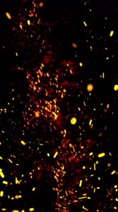 Rising Hot Red and Yellow Sparks Overlay