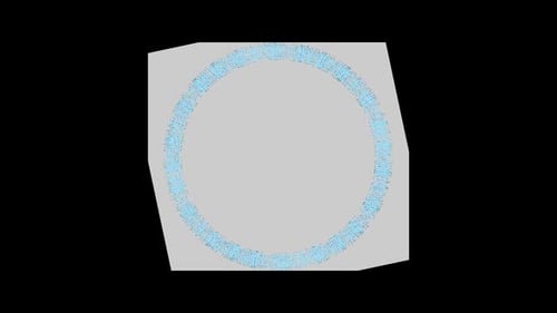 Interface-Kollektion: Kontinuierliche Hauptschleife einer grauen Leinwand mit einem Ring mit linearen Elementen dreht sich