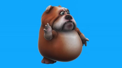 Fun 3D cartoon dog saying hi (with alpha channel included)