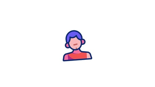Flat Design Person Icon Drawing and Fill Animation