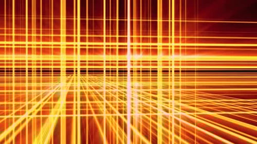 Abstract Glowing Grid Lines Digital Tunnel Loop