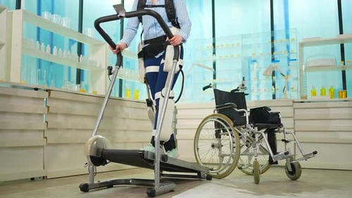 Exoskeleton Assisted Walking on Treadmill in Lab